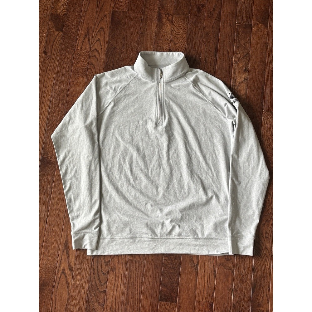 MENS HOLDERNESS & BOURNE TAILORED FIT GRAY 1/4 ZIP PULLOVER SMALL